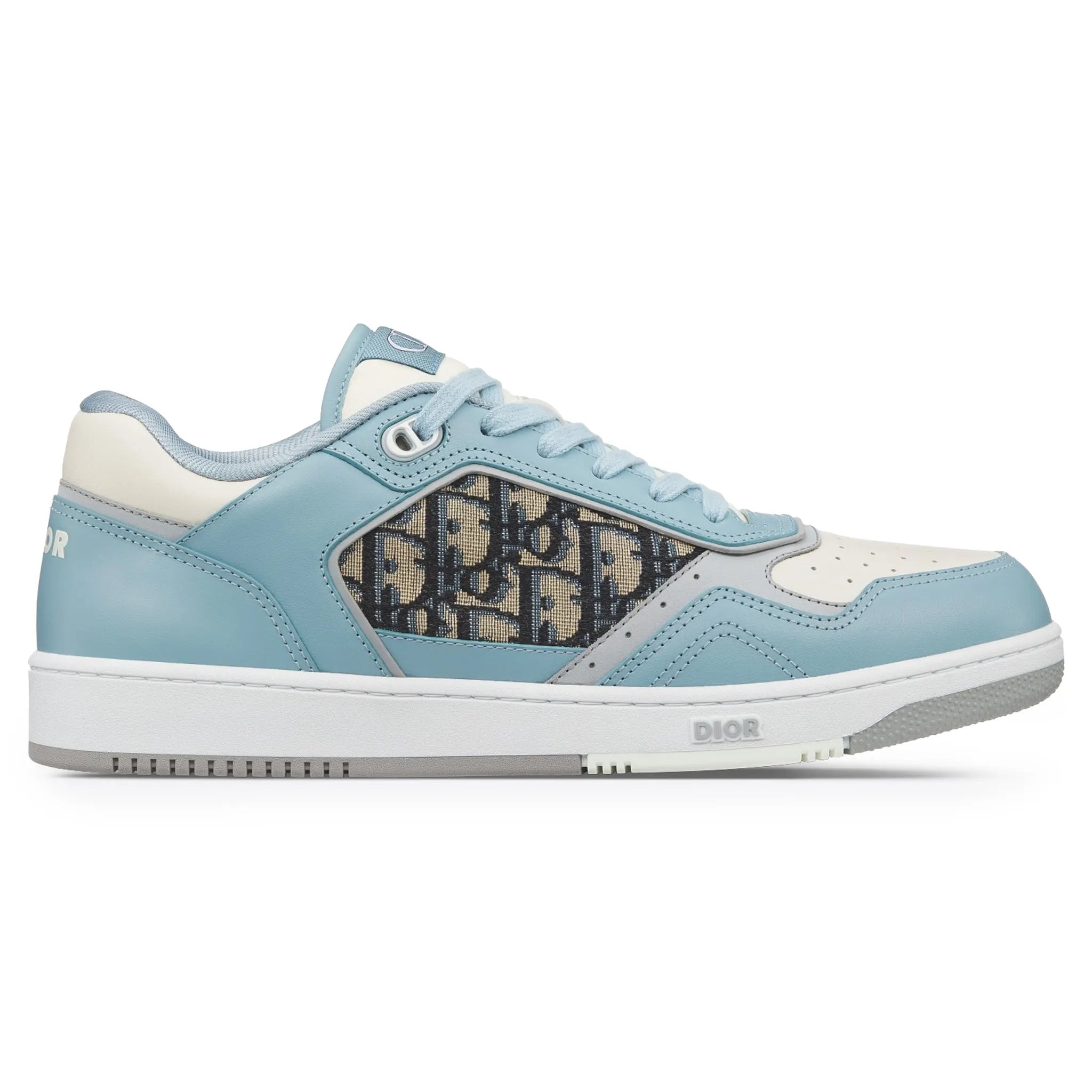 Side View of Dior B27 Oblique Light Blue White Low Top Sneaker 3SN272ZIR H526